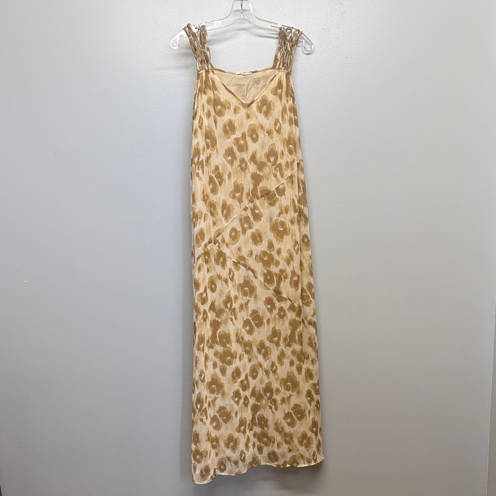 Hem & Thread Beige and Light Brown Lightweight Maxi Dress SIZE M